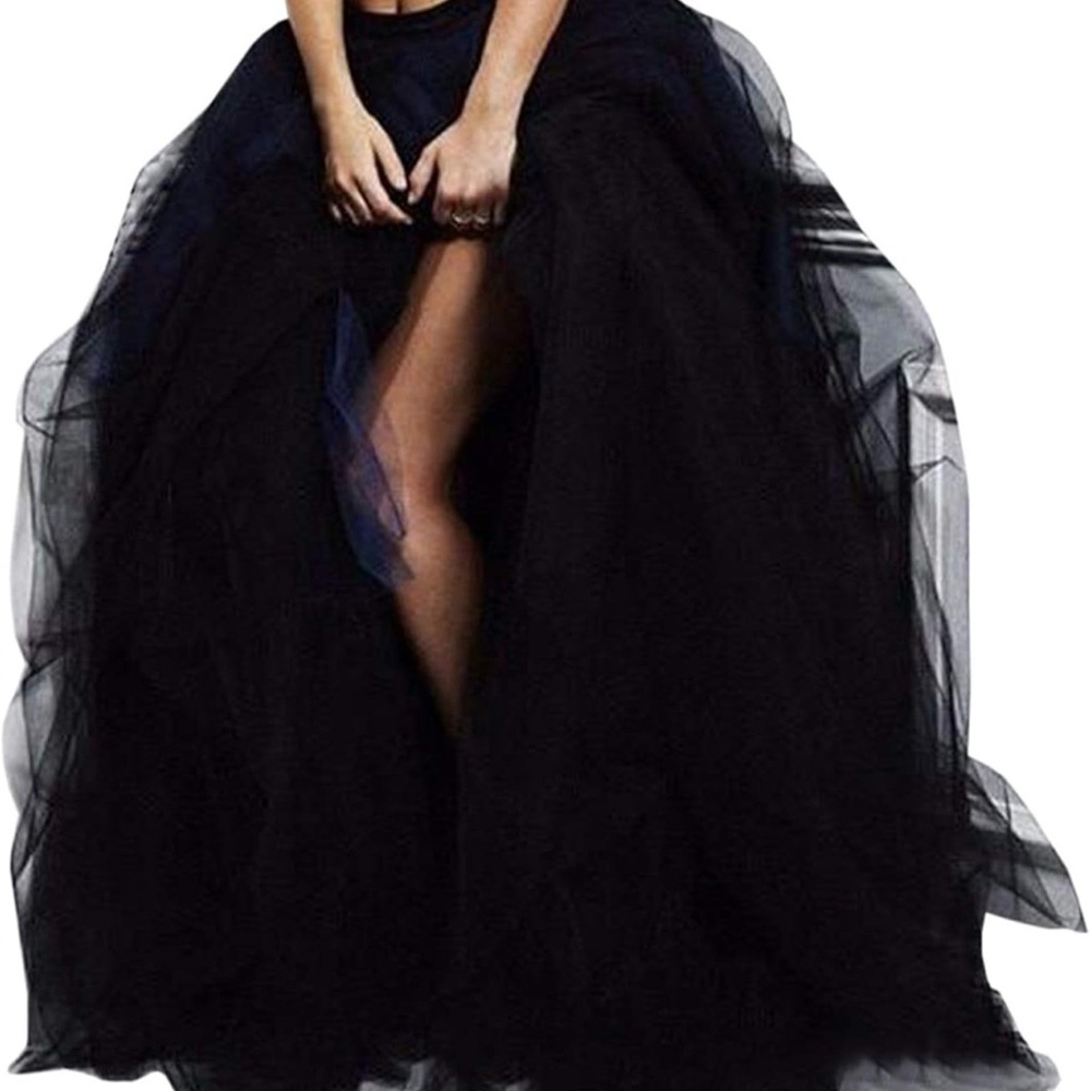 Elegant Black Tulle Skirt